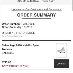 Balenciaga 2018 metallic speed trainers
